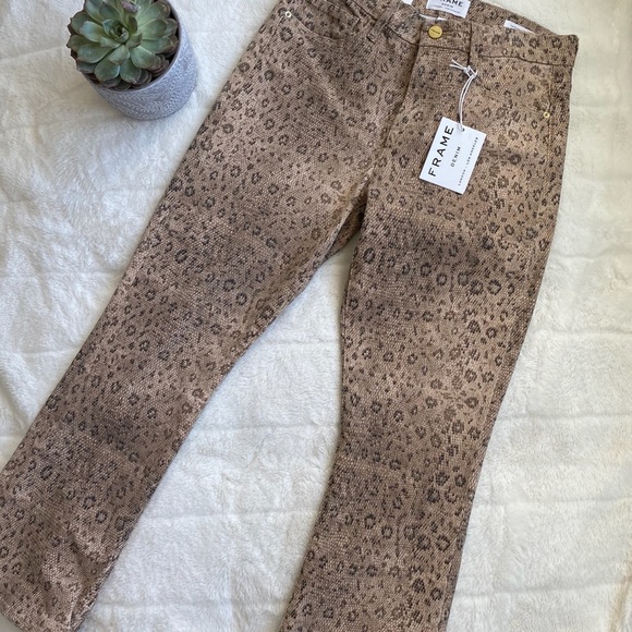 Frame Le Crop Mini Boot Snake Mid Rise Size 25 - Picture 3 of 13